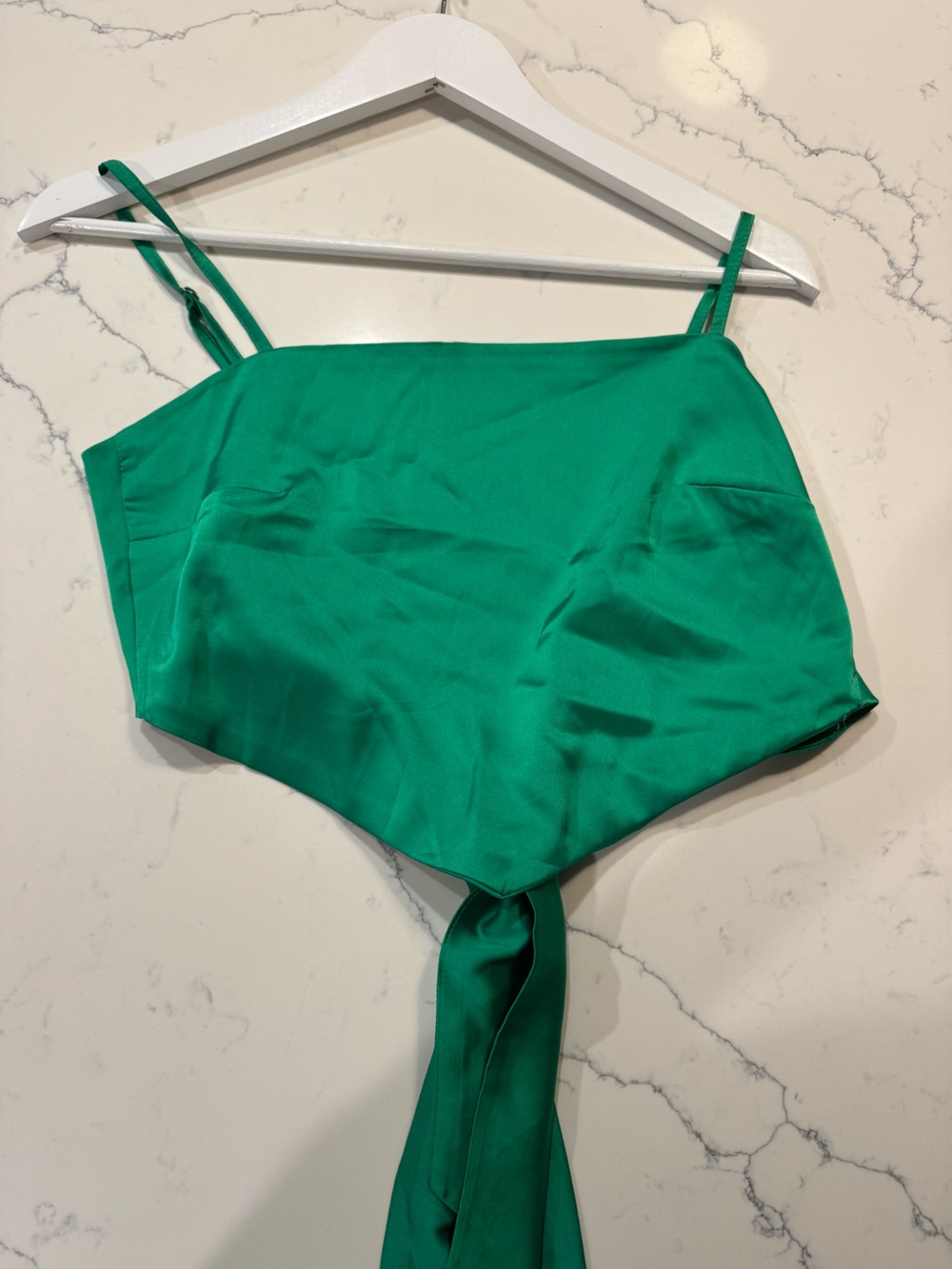 Gianni Bini Emerald Satin Halter Top